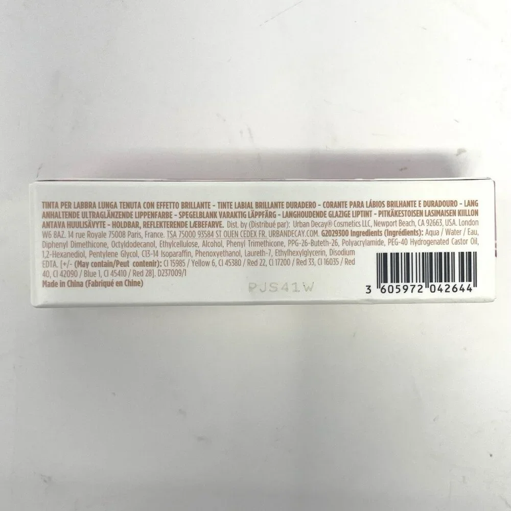 BNIB Urban Decay Vice Lip Chemistry Lasting‎ Glassy Tint Pink Slip Stay Naked